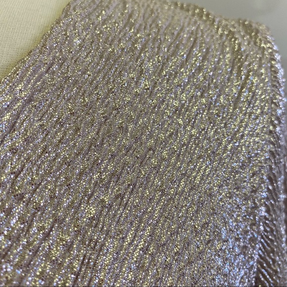 BHLDN Anthro Diedra Rose Gold Metallic Wrap Front Gown Floor Length Dress - Picture 11 of 16